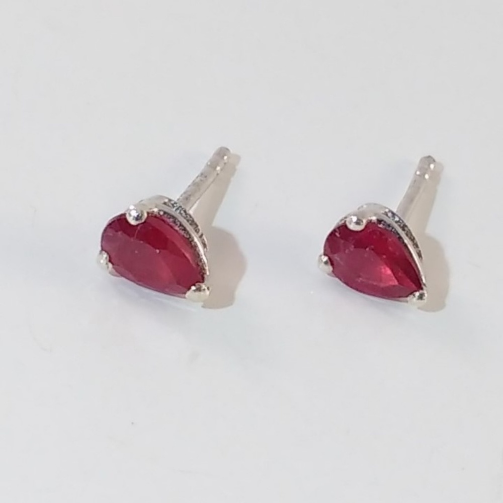 Ruby Natural Gemstone Earrings 1 Carat tw - Picture 5 of 6